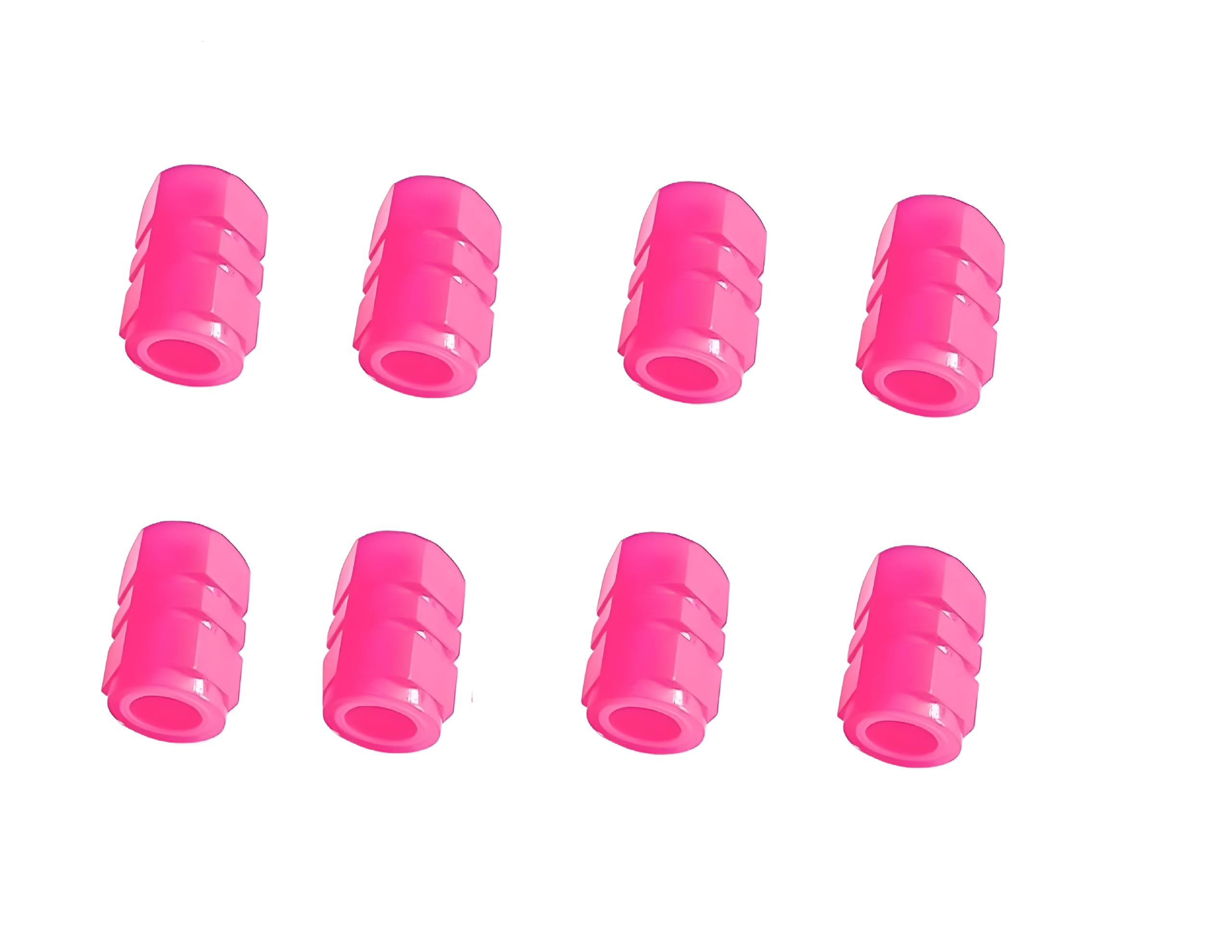 MAPPERZ Tire Valve Stem Caps Universal for Car, Bikes, Trucks, Luminous Fluorescent Glow in The Dark Air Cover, Tire Pressure Radium Caps, Modification & Decoration Accessories, Pink Color, Pack of 8