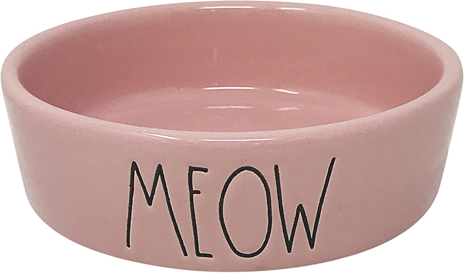 Rae Dunn Magenta Ceramic Cat Pet Bowl Gift Boxed Set of 2 (Meow/Purrfect/Pink)
