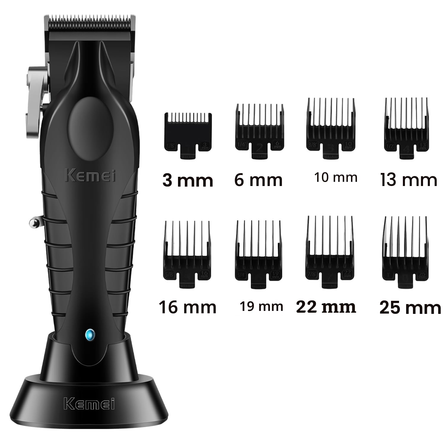 KEMEI 2296 Cortapelos para hombres, cortadora de pelo eléctrica inalámbrica profesional recargable de precisión, kit de corte de pelo de hoja en ajustable, familia