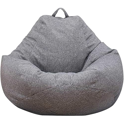 Bean Bag Chair Sofa Cover(No Filler), Lazy Lounger High Back Large Bean Bag Storage Chair Cover Sack for Adults and Kids without Filling (Dark Gray, XL)
