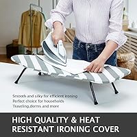 Vista 4 de SheeChung Tabla de Planchar Pequeña 12"x32" Tabla de Planchar Plegable con Funda de Algodón y Almohadilla, Tabla de Planchar Compacta de Mesa