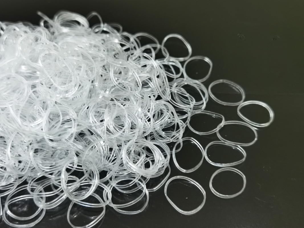 Bellure 3000 Pcs Clear Small Elastic Hair Bands, Rubber Bands For Hair, Mini/Tiny Clear Hair Elastics Bands, Elastic Hair Ties Hair Bobbles For Women and Girl (Clear 3000 pcs)