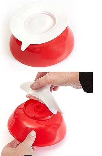 Miniatura 10 de pekokavo Plato a prueba de derrames de 9.2 pulgadas con base de succión antideslizante, vajilla de autoalimentación adaptable para personas mayores