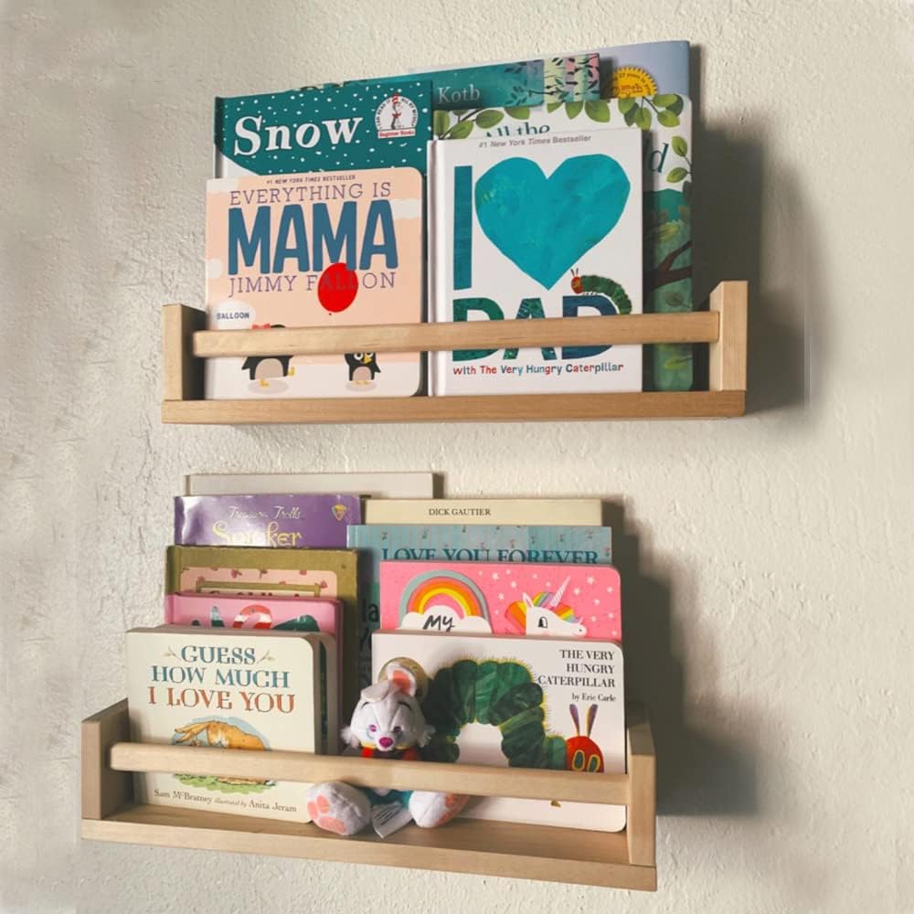 Gneric 15.7-Inch Floating Wall Shelves (2-Pack) for Nursery and Home Decor