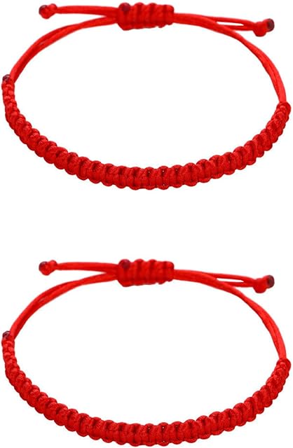 NA 2 Pcs Buddhist String Bracelets Adjustable Woven Rope Bracelet Tibetan Lucky Bracelet for Women Men Boys Girls