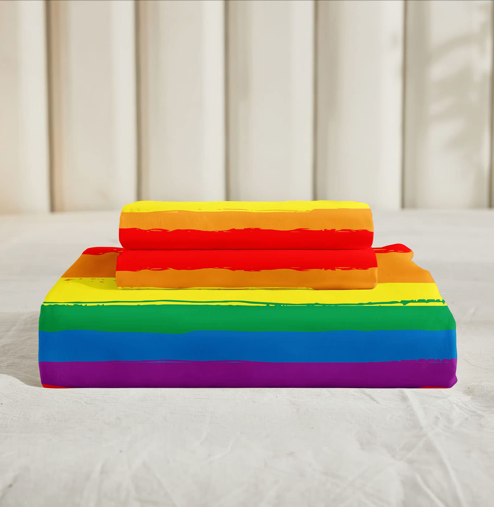 LGBT Pride Rainbow Bettwäsche Set - Single 135x200cm Mit Kissenbezug 80x80cm