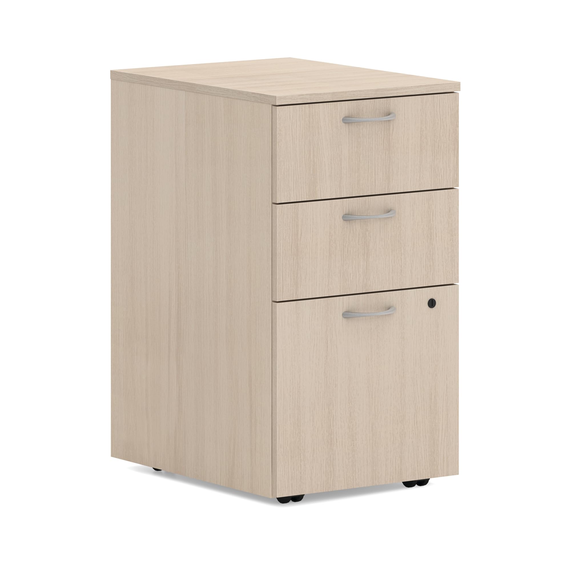 HON MOD 3 Drawer File Cabinet On Wheels, Mobile Pedestal for Filing Cabinets for Home Office, 15" W Portable Storage, Desert Oak