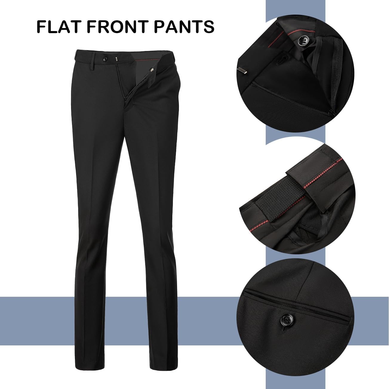 Men's Suit 2 Pieces Slim Fit Dress Vest and Pants Set for Wedding image 5