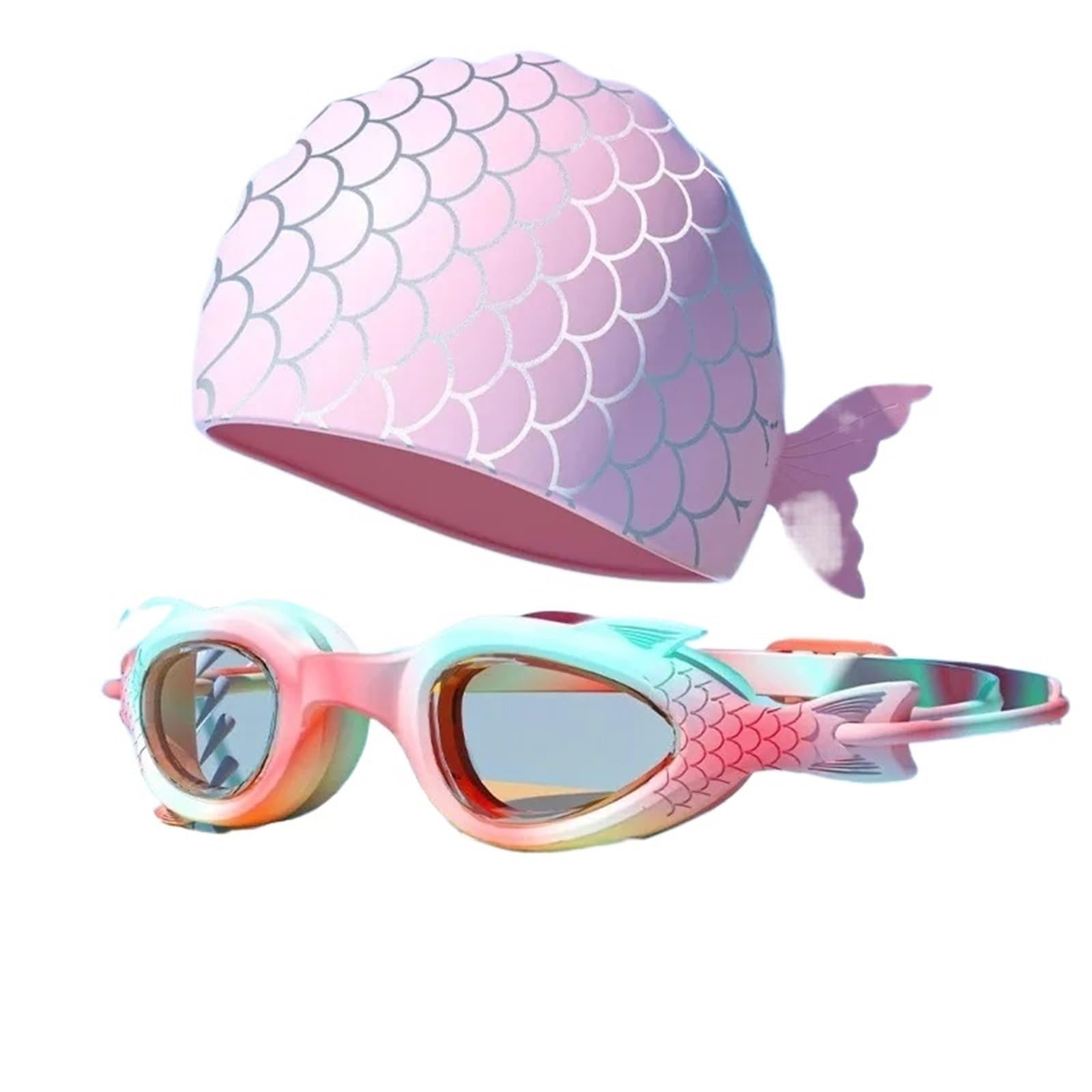 Schwimmbrillen Schwimmbrille mit Silikonkappe, geeignet for Jungen und Mädchen(Purple)