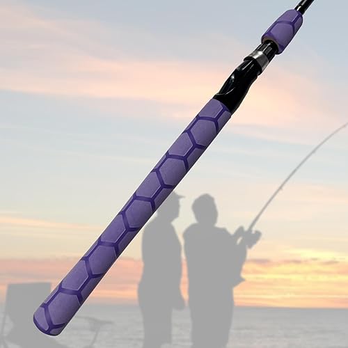 Miniatura 12 de Mango de patrón hexagonal termorretráctil para caña de pescar, paleta de tenis de mesa, elegante, varios colores (1.181 in de diámetro x 5.2 ft de