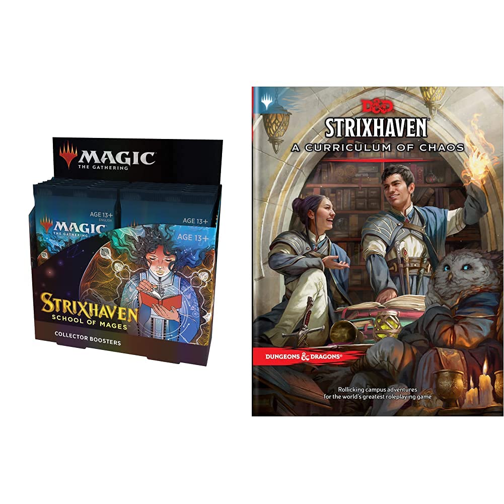 Amazon.com: Bundle of 1 Strixhaven MTG Collector Booster Box + Curriculum  of Chaos (D&D/MTG Adventure Book) : Toys & Games