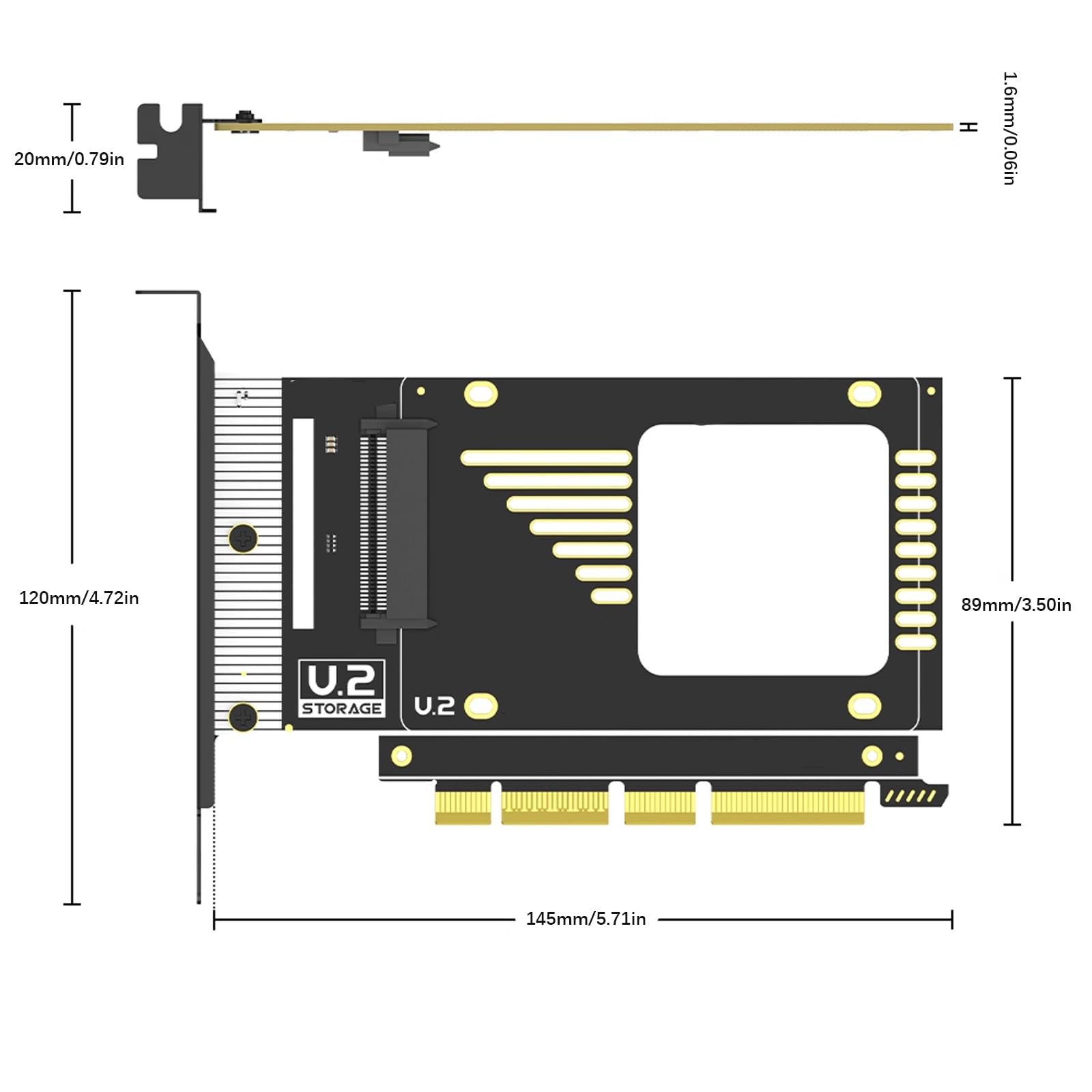 Scheda di espansione intelligente U.2 a PCIe 5.0 Scheda di espansione 128Gbps Larghezza di banda Computing Accessori Scheda di archiviazione