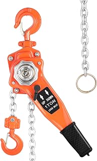 kuailebuy 1 Ton Lever Chain Hoist - 2205LBS Capacity, 10FT Lift, G80 Chain & Safety Brake for Garages Warehouses