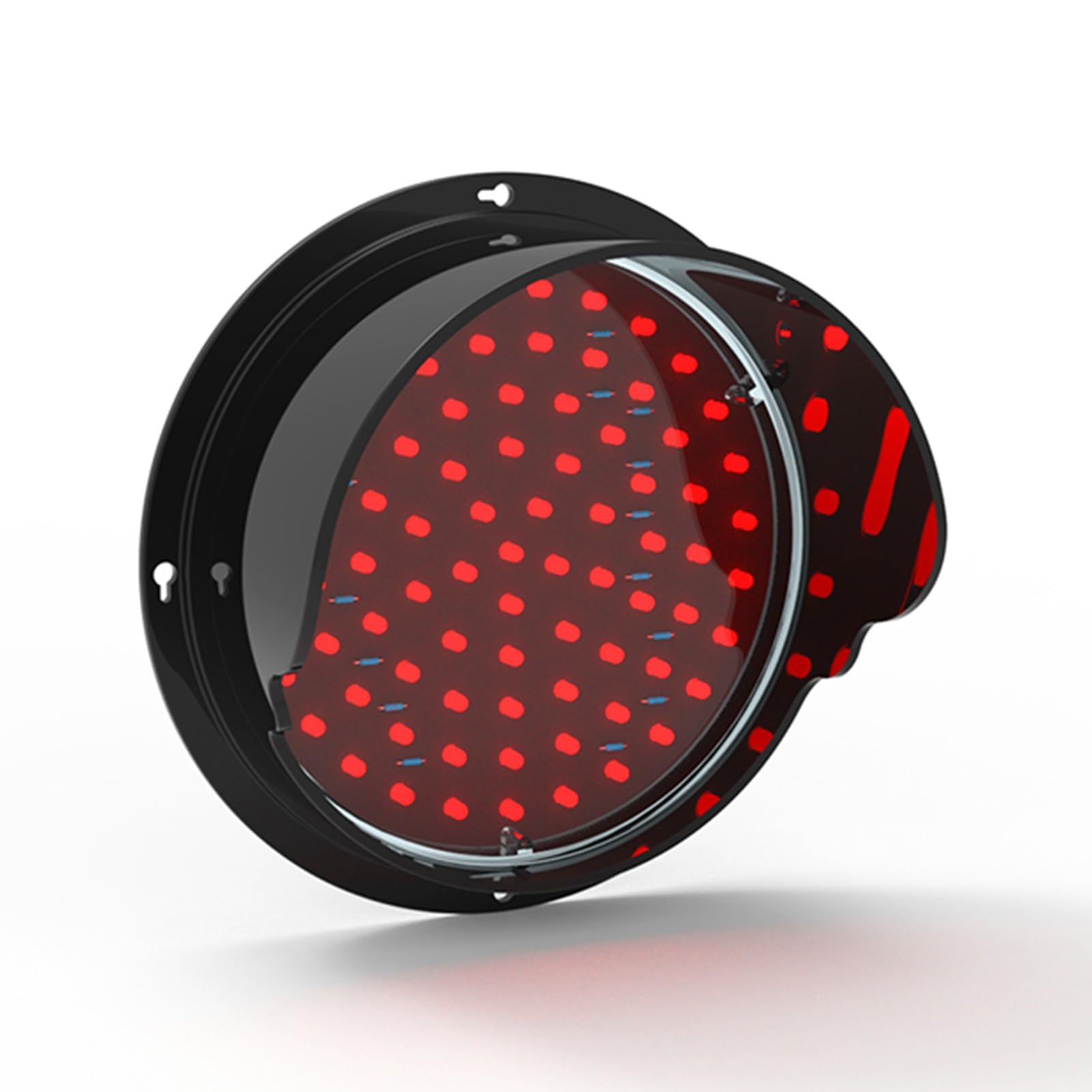 Przemysłowe światło sygnalizacyjne LED, światło stop/przejścia 12,7 cm (5 cali), wodoodporna obudowa z poliwęglanu IP65, czerwona stacja dokująca, sygnalizacja świetlna do