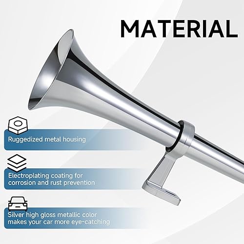 Miniatura 3 de Bocina de aire para camiones, barcos, coches, 12 V, 150 db, kit de bocinas de tren de camión súper ruidosas con compresor de aire, bocina de