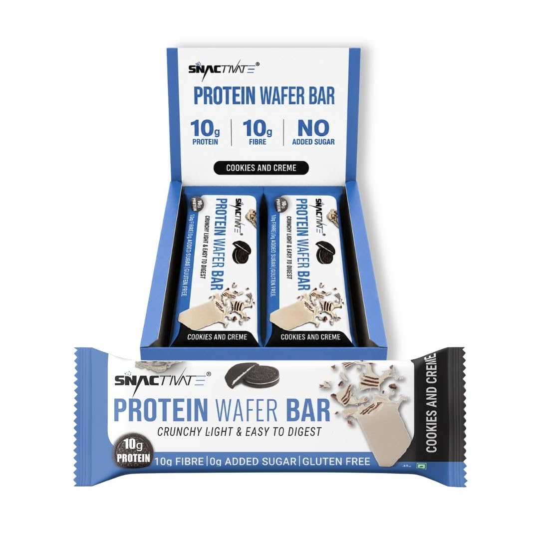 Snactivate Protein Wafer Bars Cookies & Creme With 10G Protein, 10G Fiber & Sugarfree | Tasty & Crunchy Whey Protein Bars | Keto Friendly, Healthy Energy Bars | No Preservatives| 40 Gm (Pack Of 6)-image-27