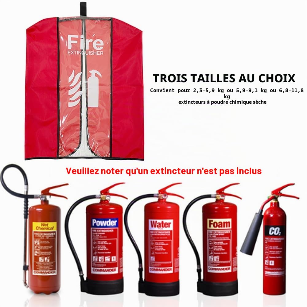 Housse d'extincteur très résistante contre les éraflures et les rayures, 43,2 cm de large x 56,9 cm de long, 1 pièce (2,3 à 5,9 kg)