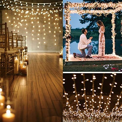 AMIR Upgraded Window Curtain String Lights, Sound Activated Function Can Sync with Any Voice, 9.8 FT 300 LED USB Powered Room Decor Lights, Wedding Party Birthday Christmas Halloween Decorations