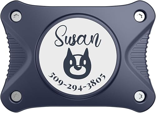 Soporte para collar de perro Airtag ultra duradero, funda protectora personalizada para collar de mascotas, IPX7 impermeable Air Tag Tracker se