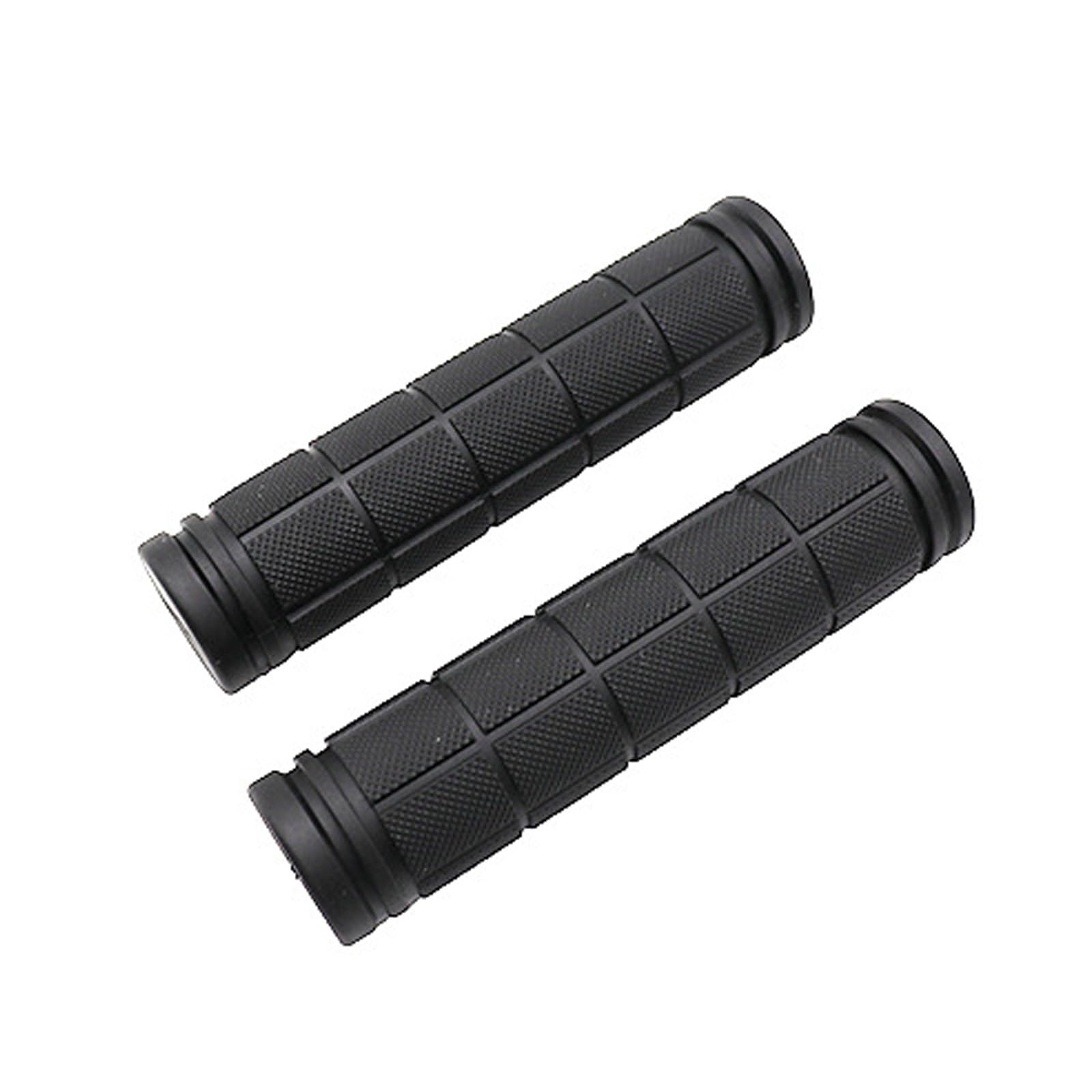 2 x Puños de bicicleta, manillar de bicicleta, empuñaduras de goma, empuñaduras de manillar de bicicleta, 22 mm, empuñaduras de goma para bicicleta de montaña, bicicleta de carretera, trekking (negro)