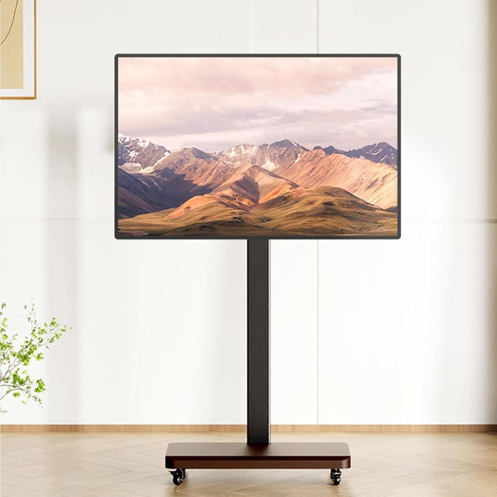 Supporto TV Portatile da Pavimento con Ruote - Carrello TV Mobile su Ruote, Supporto TV Regolabile in Altezza, per schermi Piatti LED da 32-65 Pollici, Fino a 100 k,