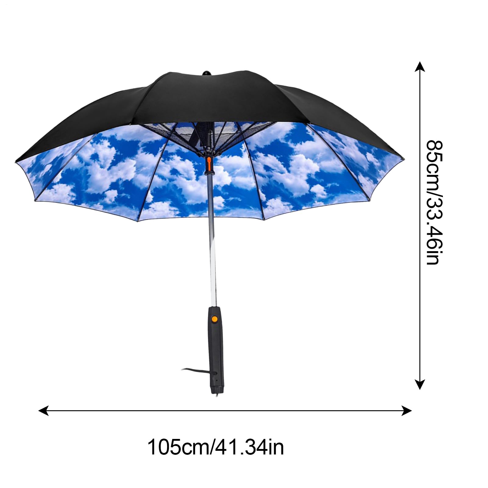 Parapluie anti-UV avec ventilateur | Parasol rafraîchissant avec