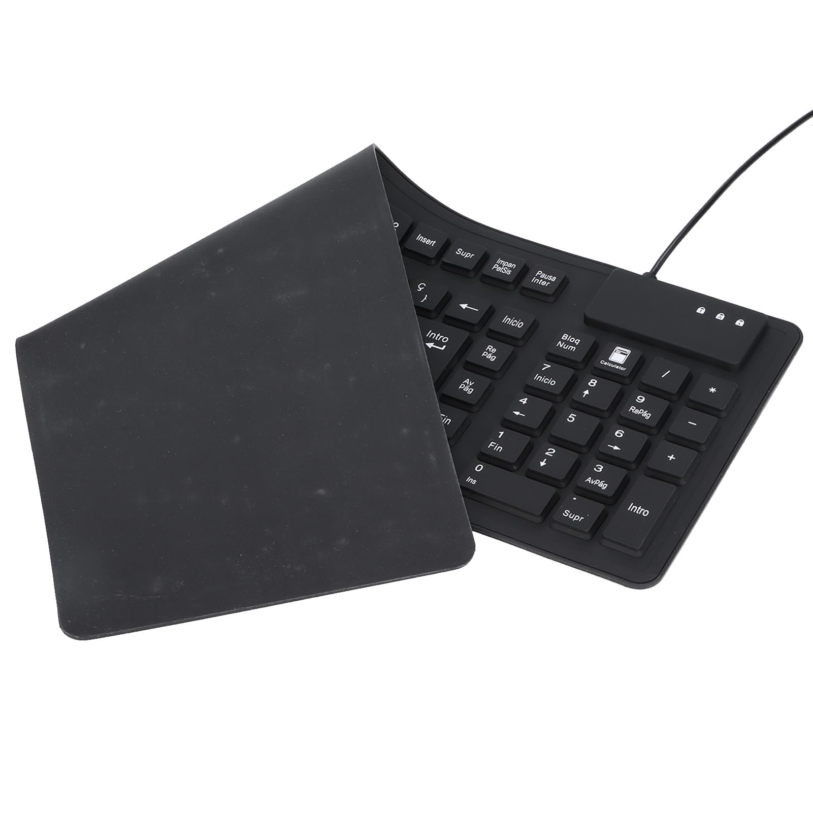 Cocoarm Tastiera Pieghevole in Silicone, Materiale Morbido, USB Spagnola Cablata a 108 Tasti, Portatile per Viaggi e Uso Domestico