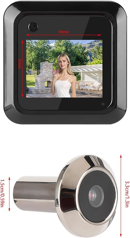 2.4 Peephole Camera, 0.3MP 95° Wide Angle HD Door Viewer with TFT LCD, Manually Photo Recording for 35-110mm Door Panel, Yunird0kgutpmsi