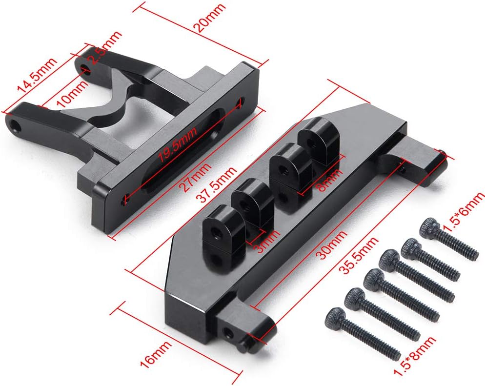 RCLions Aluminum RC Car Body Shell Rear Body Post Mount for 1:24th Axial SCX24 AXI90081 Deadbolt Upgrades