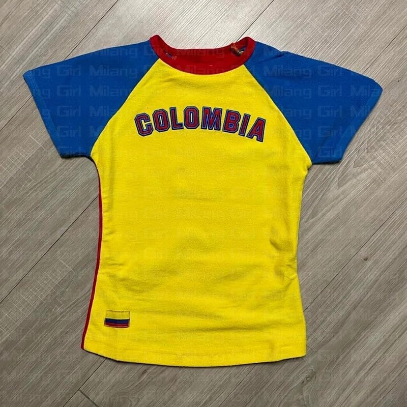 Vintage Graphic Baby Tees for Women Brazil Shirt Y2k Tops Mexico Crop Top Jersey 2000s Summer Going Out Tops - Image 3