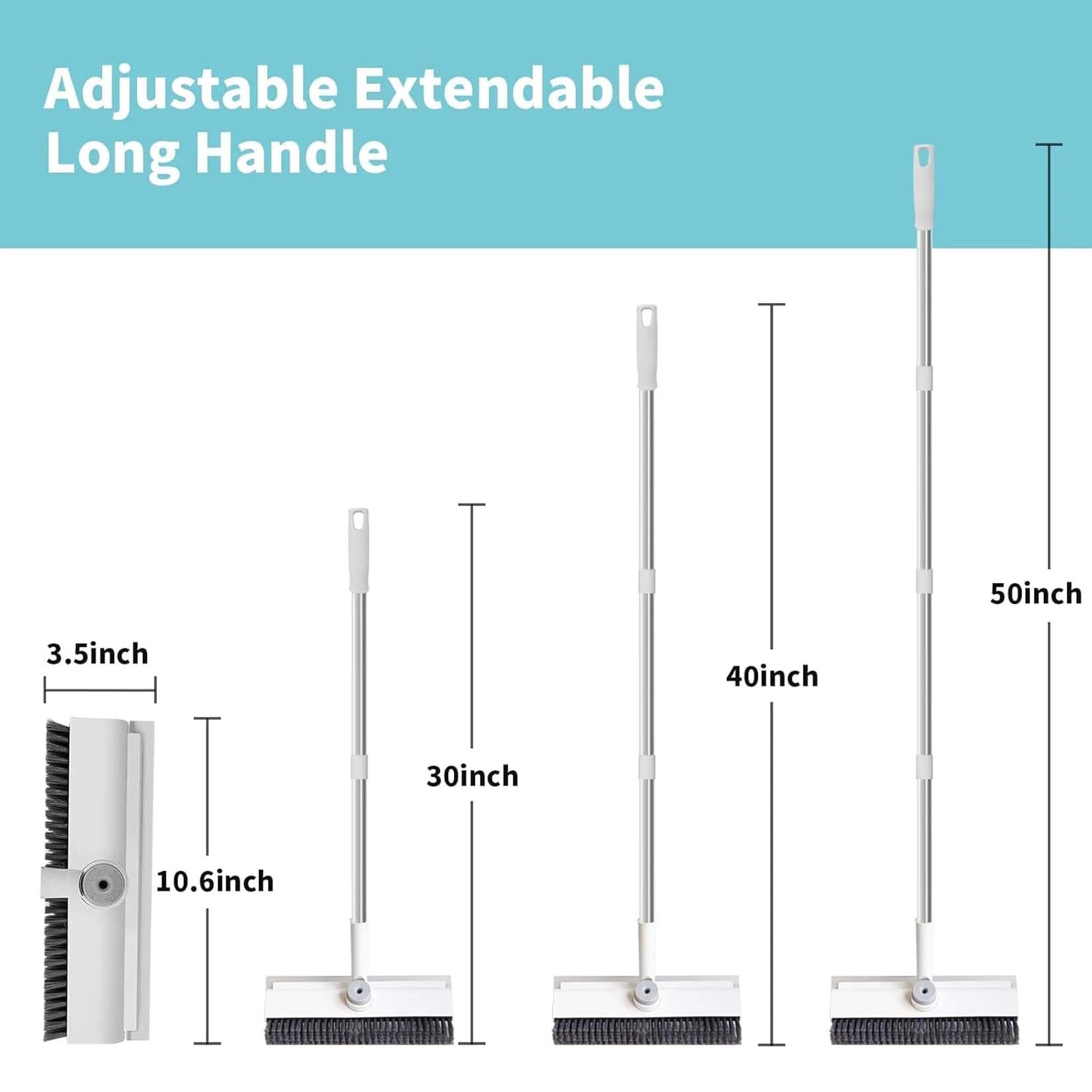 Ultimate - Cepillo de limpieza 3 en 1 para una limpieza sin esfuerzo, cepillo de limpieza de suelo con mango largo, cepillo ajustable 3 en 1, estropajo de suelo resistente para limpiar baño, bañera