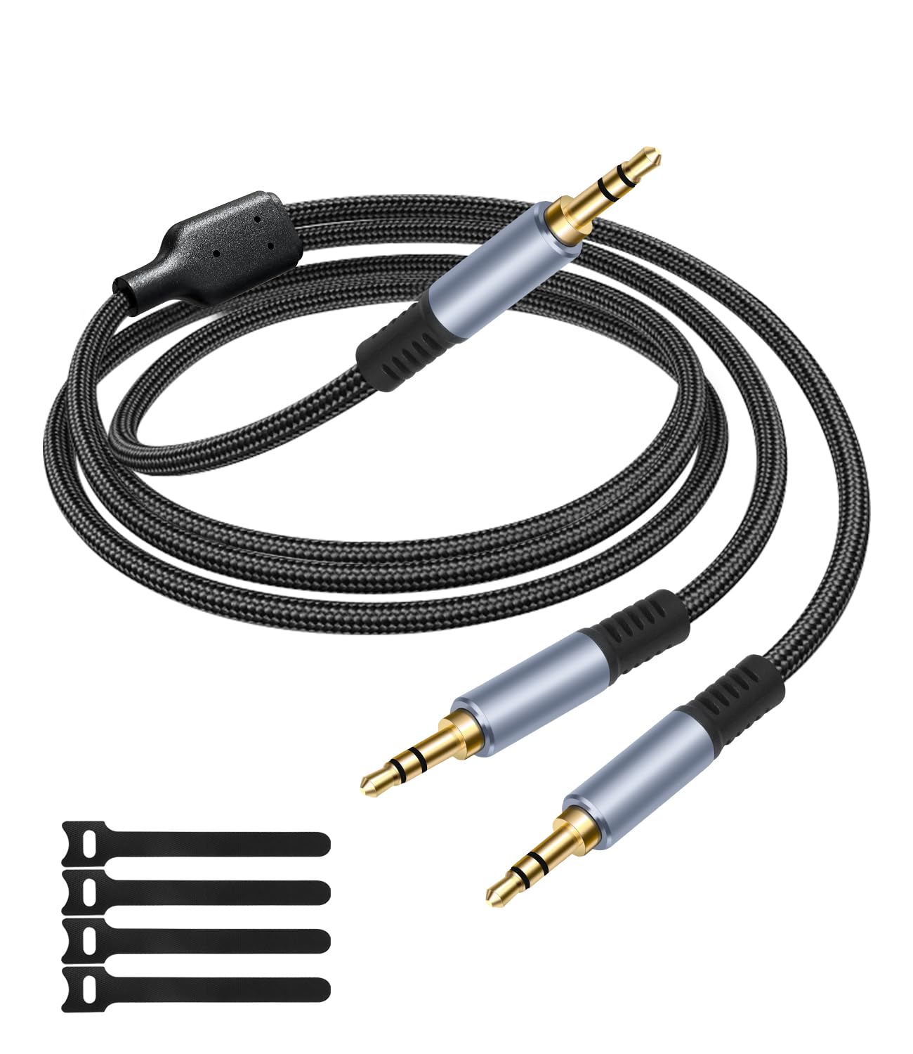Cable divisor estéreo TRS de 1/8 pulgadas de 6.6 pies, negro, macho a doble macho, cable de audio estéreo divisor en Y de 3.5 mm, para altavoces, auriculares, teléfono celular, PC, portátil, perfecto