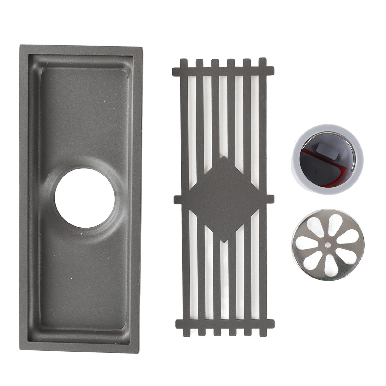 Siphon de douche linéaire rectangulaire en acier inoxydable pour salle de bain moderne 30cm