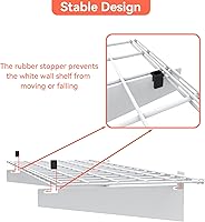 Vista 4 de TORACK 2 Pack Garage Storage Wall Shelves, 15" x 45" Wall Mounted Wire Shelves for Garage Heavy Duty Wall Shelving(Pack of 2, White)
