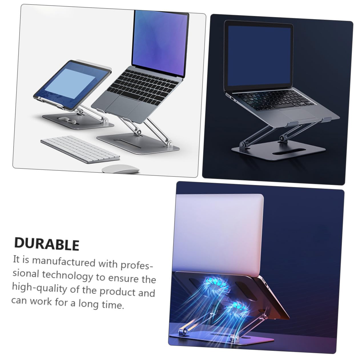 Supporto Sotto 17.3 Pollici in Lega di Alluminio per Laptop di Raffreddamento Doppia Ventola e Altezza Regolabile, Base Ventilata per Notebook per Creare Un'atmosfera Estiva