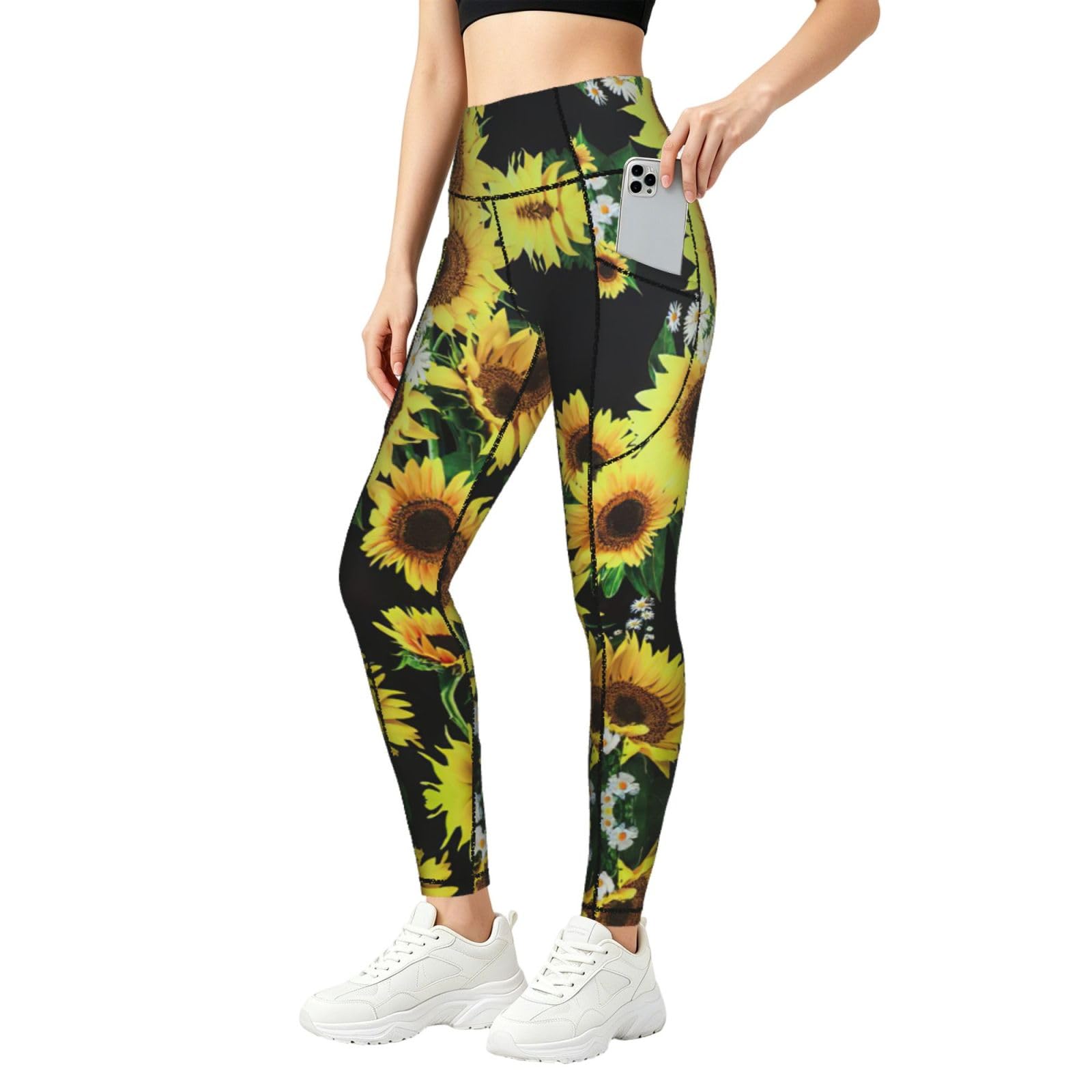 Leggings para mujer de gimnasio mallas fitness de compresión con estampado floral diario 8