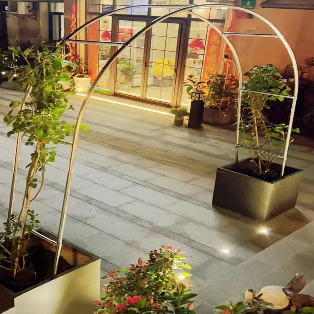 Gartenbon - Arco per rose da esterno, pergolato in metallo, larghezza 150-400 cm, perfetto per decorazione da giardino, esposizione floreale e sfondo per eventi (dimensioni: 2,6 x 2,4 m / 8.5 * 7.9ft)