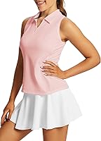Vista 6 de baleaf - Camisetas de golf para mujer, sin mangas, polo de tenis con espalda cruzada, deportiva y de secado rápido