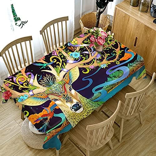3D Kitten Tablecloth Sika Deer Pattern Tablecloth Pad Rectangular Tablecloth Home Kitchen Wedding Decoration De Table A1 140x160cm