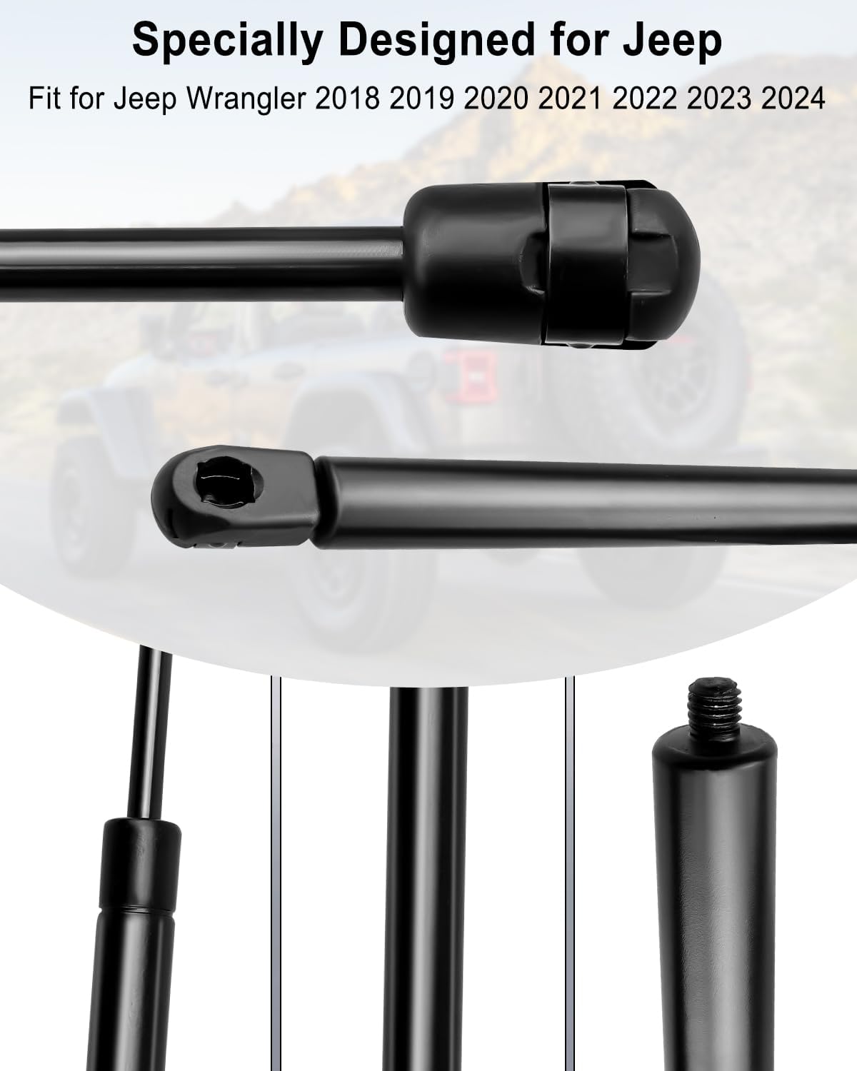 Rear Window Glass Lift Support Fit for Jeep Wrangler 2018-2025, Gas Shock Spring Replace 68282670AA 68282670AB, 2 Pcs