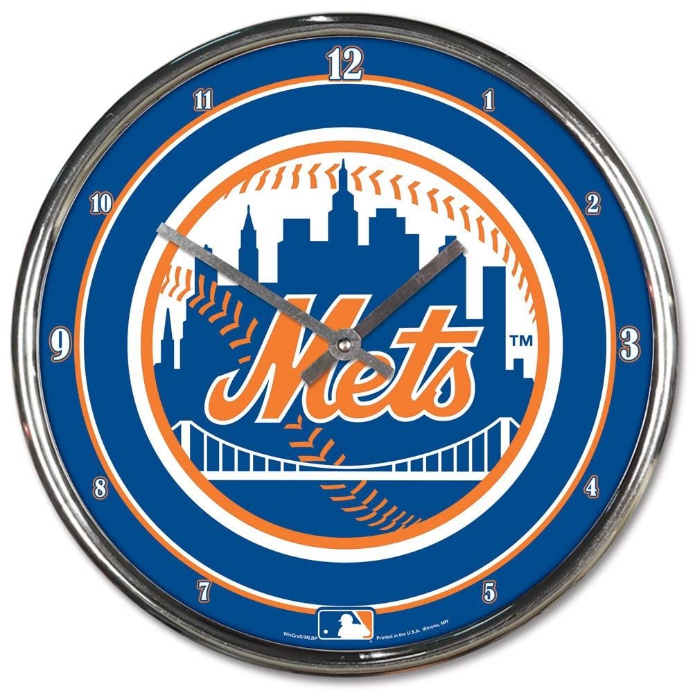 MLB New York Mets Chrome Clock, 12" x 12"