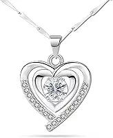 Colar banhado a prata presente para ela, aniversário, aniversário ou dia dos namorados, presente para esposa, mãe, filha, neta e irmã ou namorada