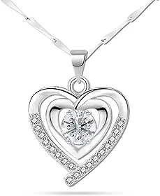 Colar banhado a prata presente para ela, aniversário, aniversário ou dia dos namorados, presente para esposa, mãe, filha, neta e irmã ou namorada