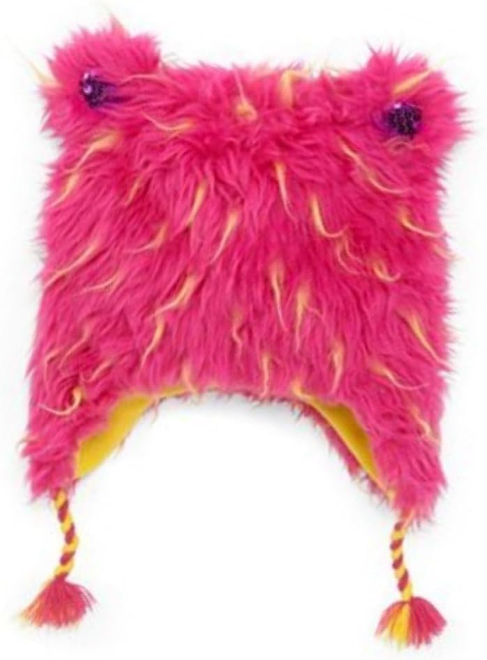 Total Girl Trapper Girls Fuzzy Pink Plush Fur Winter Hat Peruvian Beanie