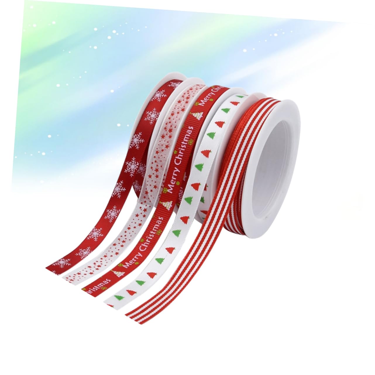 NUOBESTY 3-teiliges Set Geschenkverpackungsbänder Geschenkband Geschenkbänder Weihnachtsdekoration Bänder Für Partydekor Weihnachtsband Rotes Drahtband Bänder Für Diy Eberesche Drucken