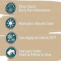 Vista 40 de Rodda Paint CASCADIA ZERO Interior Semi-Gloss Paint & Primer in One, Quart, Gold Tweed