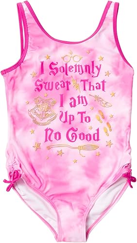 Harry Potter Traje de baño de una pieza con teñido anudado para niñas pequeñas y grandes