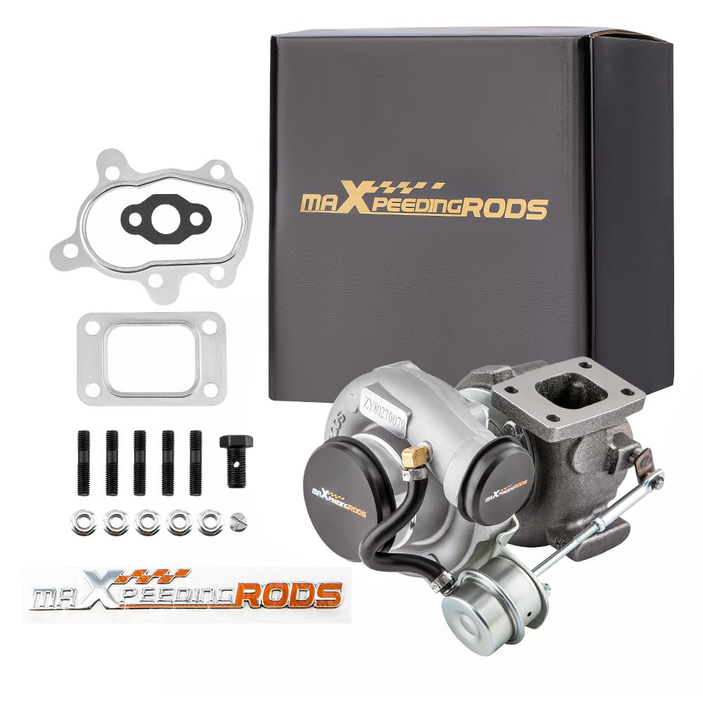 maXpeedingrods Turbocompresor GT2871 .64 .60 A/R T25 T28 GT25 GT2860 350 CV 0,6 A/R 0,64 A/R 5 tornillos brida universal + refrigeración por agua