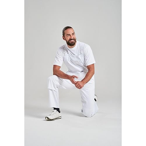 Miniatura 5 de Portwest S810 Bolton - Overol con peto de algodón blanco con bolsillos para las rodillas, talla S
