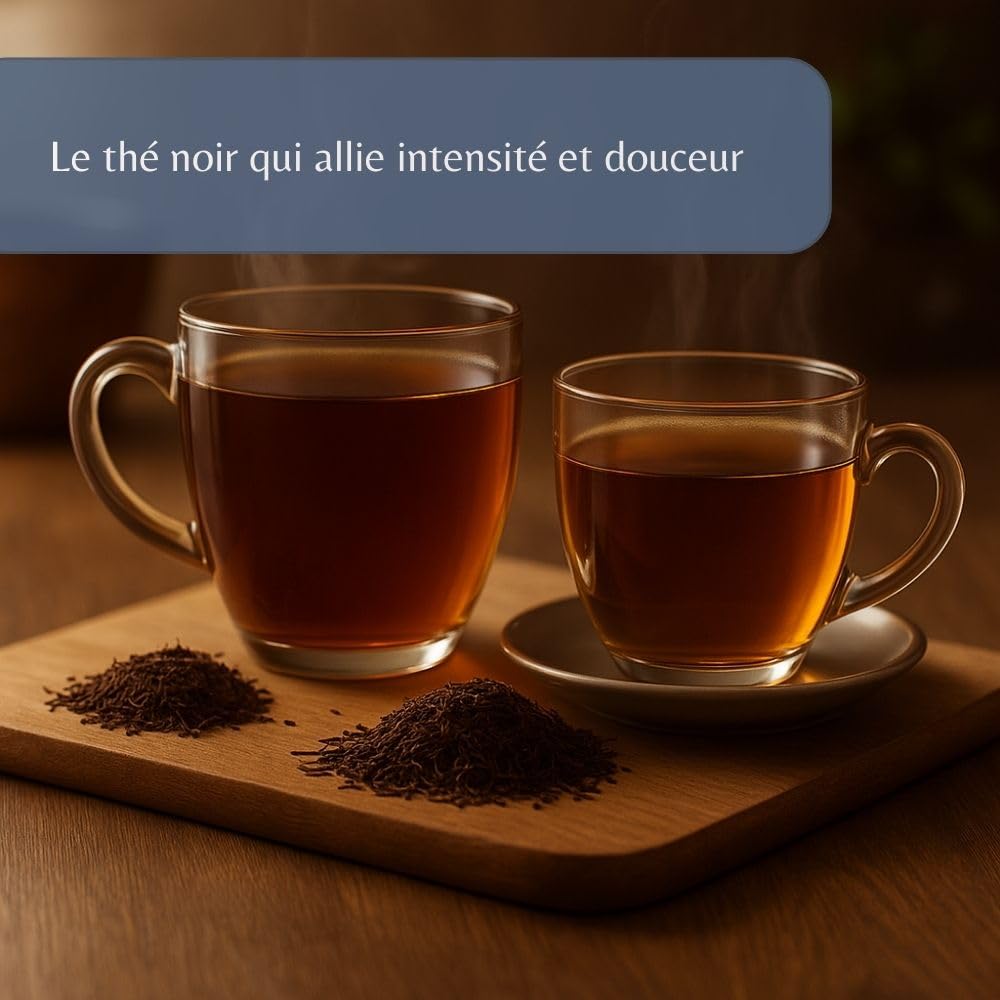 Thé Noir Assam GBOP Bio en Vrac - Thé Vegan d’Inde, 100% Naturel, Sans OGM - Agriculture Biologique - Sachet 1 kg (500 Tasses)